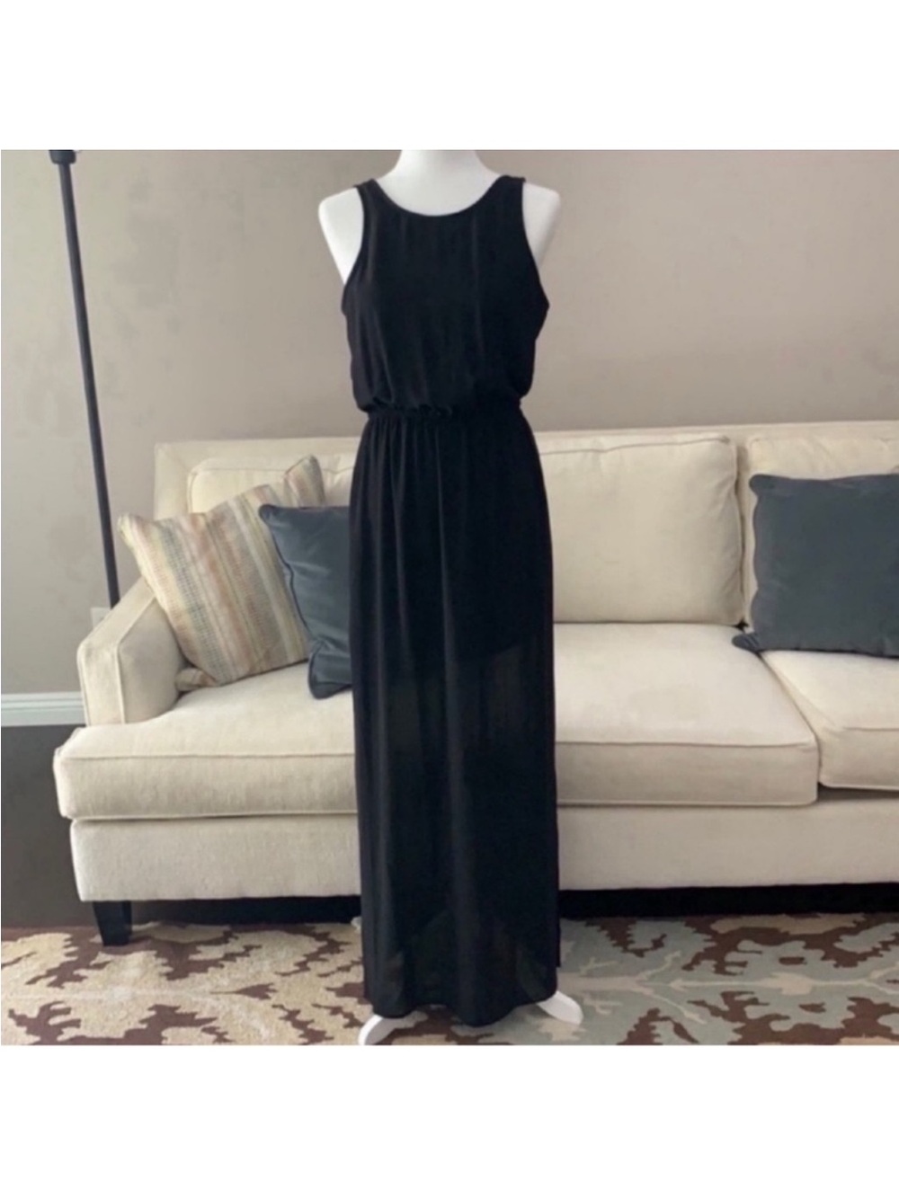 Lush Black Sleeveless Maxi Dress